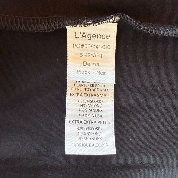 NWT L'Agence Delina Spaghetti Strap Mini Sheath Dress in Black Size XXS - Picture 13 of 16